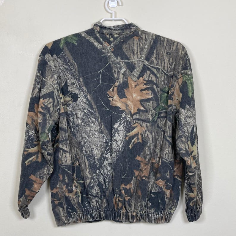 No Trace Mossy Oak Camo Jas Met Volledige Rits Heren L Groen Bruin Hunting Utility afbeelding 7