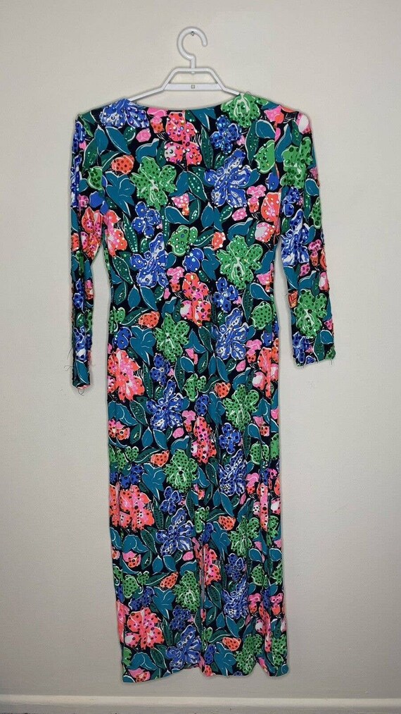 Vtg Women's Handmade Bright Colorful Sequin Flora… - image 6