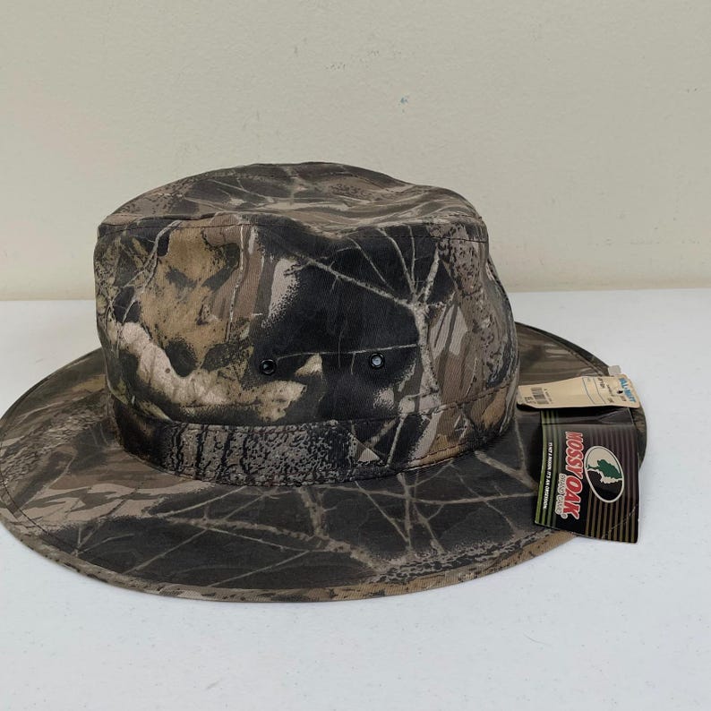 Vintage Mossy Oak Safari Hat Mens L Camo Wide Brim Hunting Outdoor Made in USA image 2