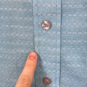 Camisa de campamento McGregor Scotset vintage para hombre, talla M, azul, con cuello tipo daga texturizado, estilo retro de los años 70. imagen 6