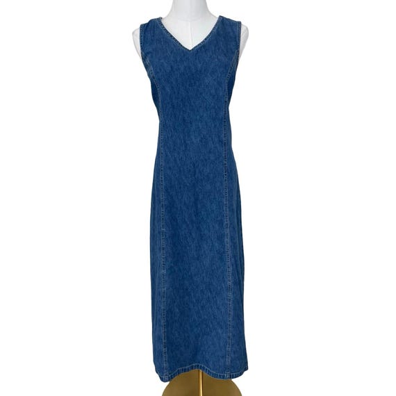 fitted lace wedding dress Rosetta Strappy Denim Maxi Dress – Blu Jean Blues main image 1
