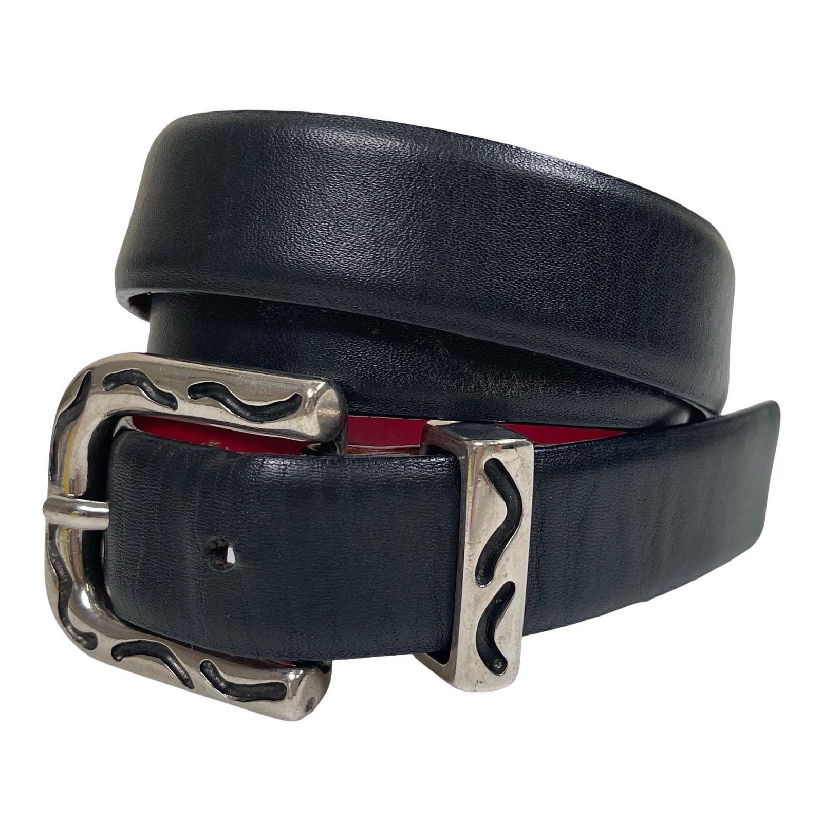 VTG Garuglieri Red Leather Belt 27-31” Butterfly Buckle Italy Y2K Boho Western Garuglieri Belt - Etsy main image 2
