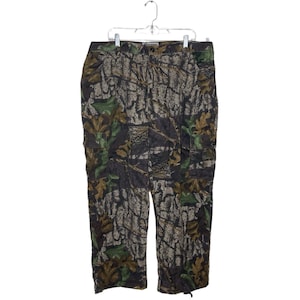 VTG JERZEES Outdoors Pantalon de chasse cargo TreBark Bigwoods camouflage vert Y2K Sz XL