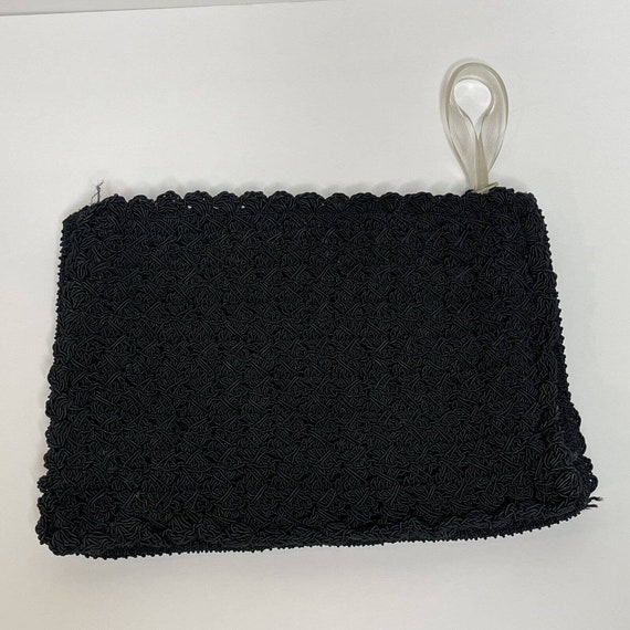 Vtg Women's Black CORDE Woven Knit 30's 40's Clut… - image 4