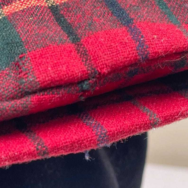 Vintage Pendleton Wool Plaid Flat Cap Men M Red Green Tartan Newsboy Driving Hat image 2