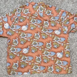 Tommy Bahama Mens Silk Camp Hawaiian Shirt XXL Orange Floral Print Aloha Button image 3