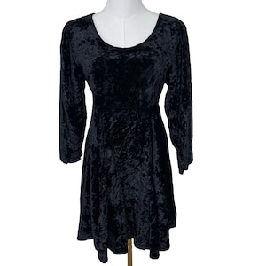 Long Sleeved Crushed Velvet Vintage Dress - Etsy