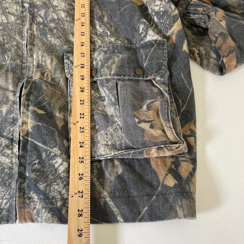 No Trace Mossy Oak Camo Jas Met Volledige Rits Heren L Groen Bruin Hunting Utility afbeelding 10