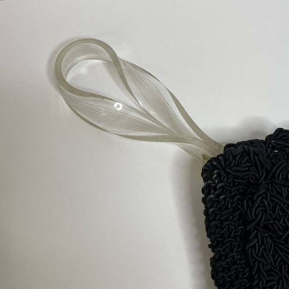 Vtg Women's Black CORDE Woven Knit 30's 40's Clut… - image 3