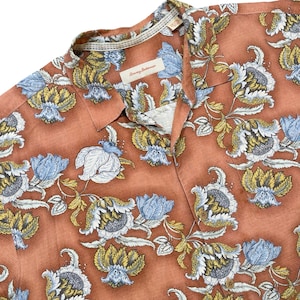 Tommy Bahama Mens Silk Camp Hawaiian Shirt XXL Orange Floral Print Aloha Button image 1