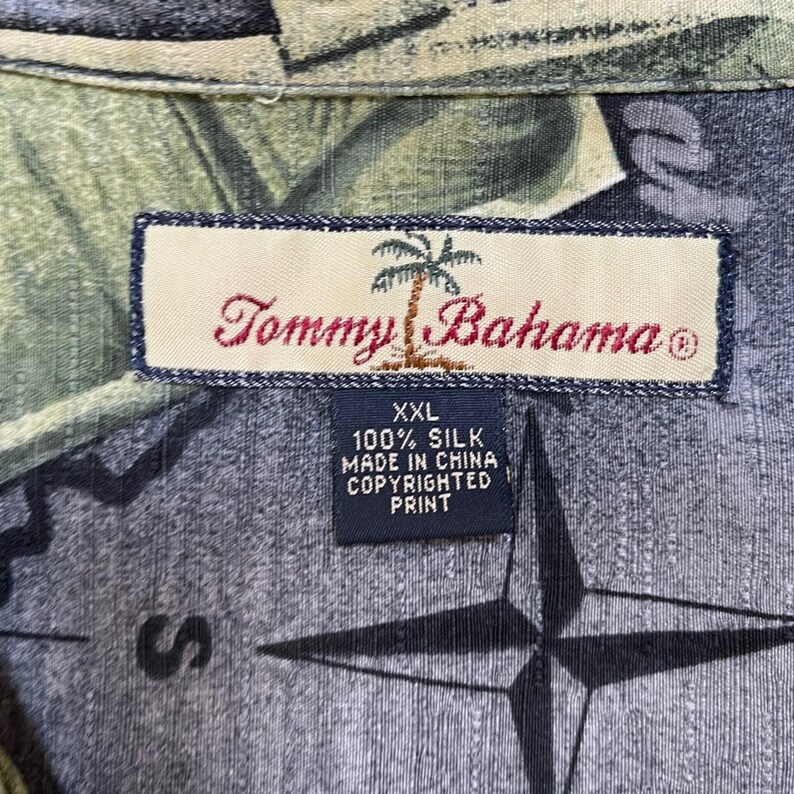 Tommy Bahama Seide Aloha Shirt XXL Postkarte Karte Segelboot Hawaii Hula Loop Kragen Bild 5