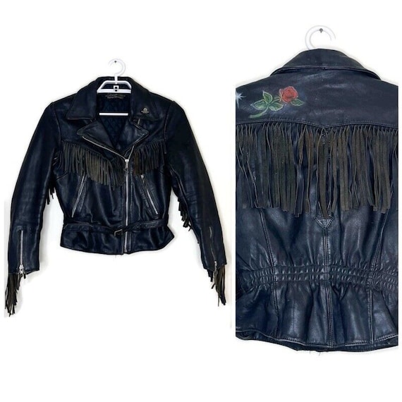 Vtg Hein Gericke HARLEY DAVIDSON Women Leather Biker Jacket 80's