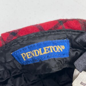 Vintage Pendleton Wool Plaid Flat Cap Men M Red Green Tartan Newsboy Driving Hat image 8