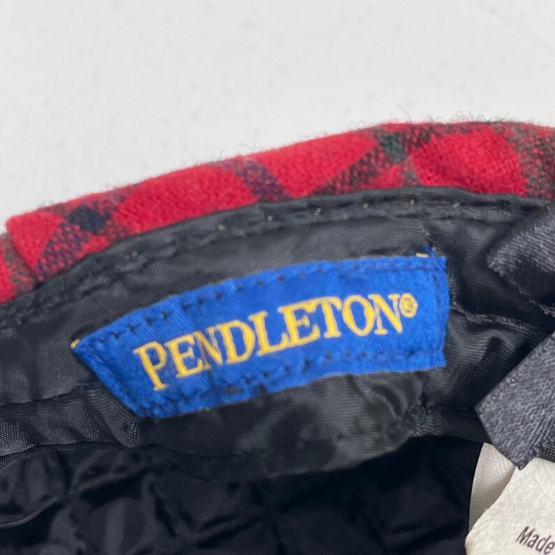 Vintage Pendleton Wool Plaid Flat Cap Men M Red Green Tartan Newsboy Driving Hat image 8