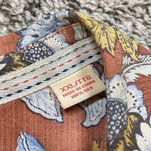 Tommy Bahama Mens Silk Camp Hawaiian Shirt XXL Orange Floral Print Aloha Button image 5