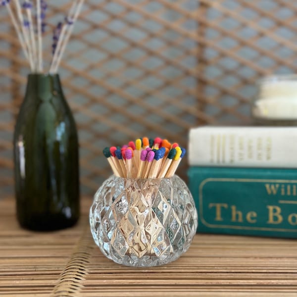 Glass Match Holder Etsy