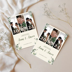 Modern Wedding E-Invitation Instant Download Modern Wedding Announcement Digital invite with RSVP Card Customizable Design editable Design