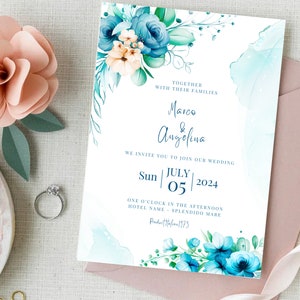 Personalized Invites Romantic Wedding Stationery Modern Wedding Invitation Set Minimalist Wedding Card Romantic I Customizable Wedding Card