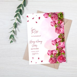 Modern Wedding E-Invitation Instant Download Modern Wedding Announcement Digital invite with RSVP Card Customizable Design editable Design