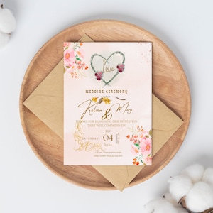 Modern Wedding  E-Invitation Instant Download Modern Wedding Announcement Digital invite with RSVP Card Customizable Design editable Design