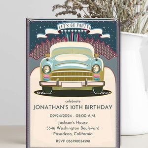 10th birthday invite / Child invite Birthday Personalized party invitations / Personalized birthday invitations / Children's birthday party/