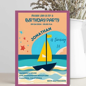 10th birthday invite / Child invite Birthday Personalized party invitations / Personalized birthday invitations / Children's birthday party/
