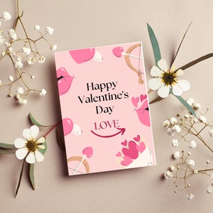 valentine's card valentine coupled Printable Card, Template, Valentines CardValentines Day Card Happy Printable Cards Custom Valentine Card