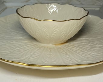 Vintage Lenox Shrimp Plate with bowl attached