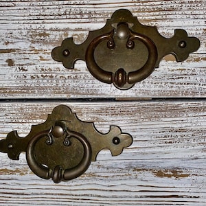 Extra Super Large Vintage  Original  Brass  pull drop handles or can be used as door knockers.