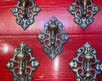 Vintage Mid-Century X-Large rare gothic hardware pulls.