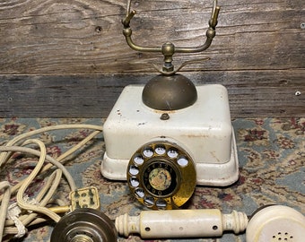 Extremely RARE Old Japanese Telephone Vintage Brass Japan Rotary