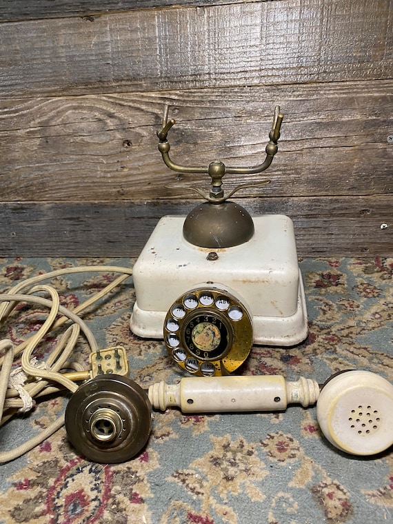 Extremely RARE Old Japanese Telephone Vintage Brass Japan Rotary