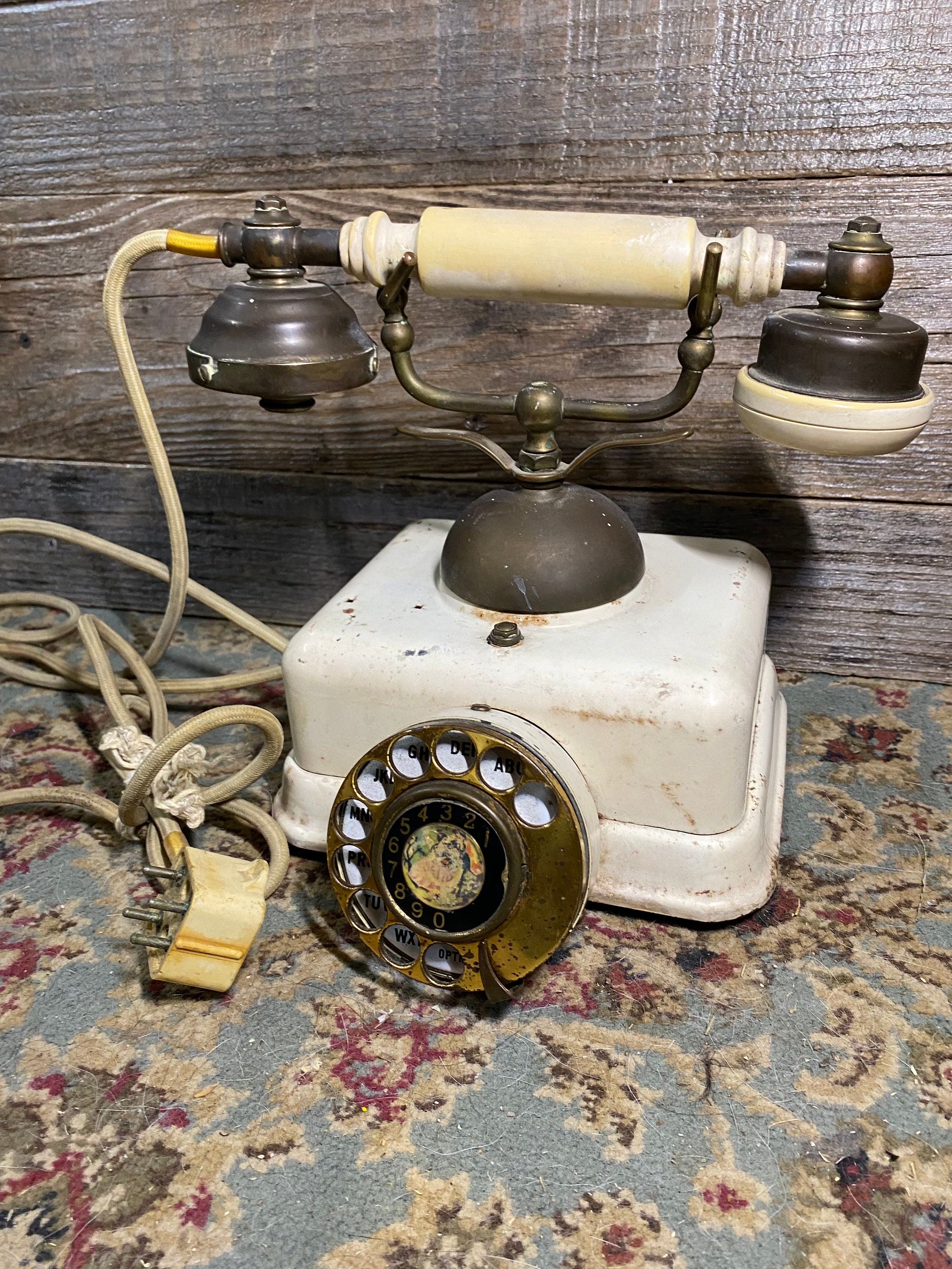 Extremely RARE Old Japanese Telephone Vintage Brass Japan Rotary
