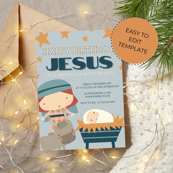Christmas Invite With Jesus - Etsy