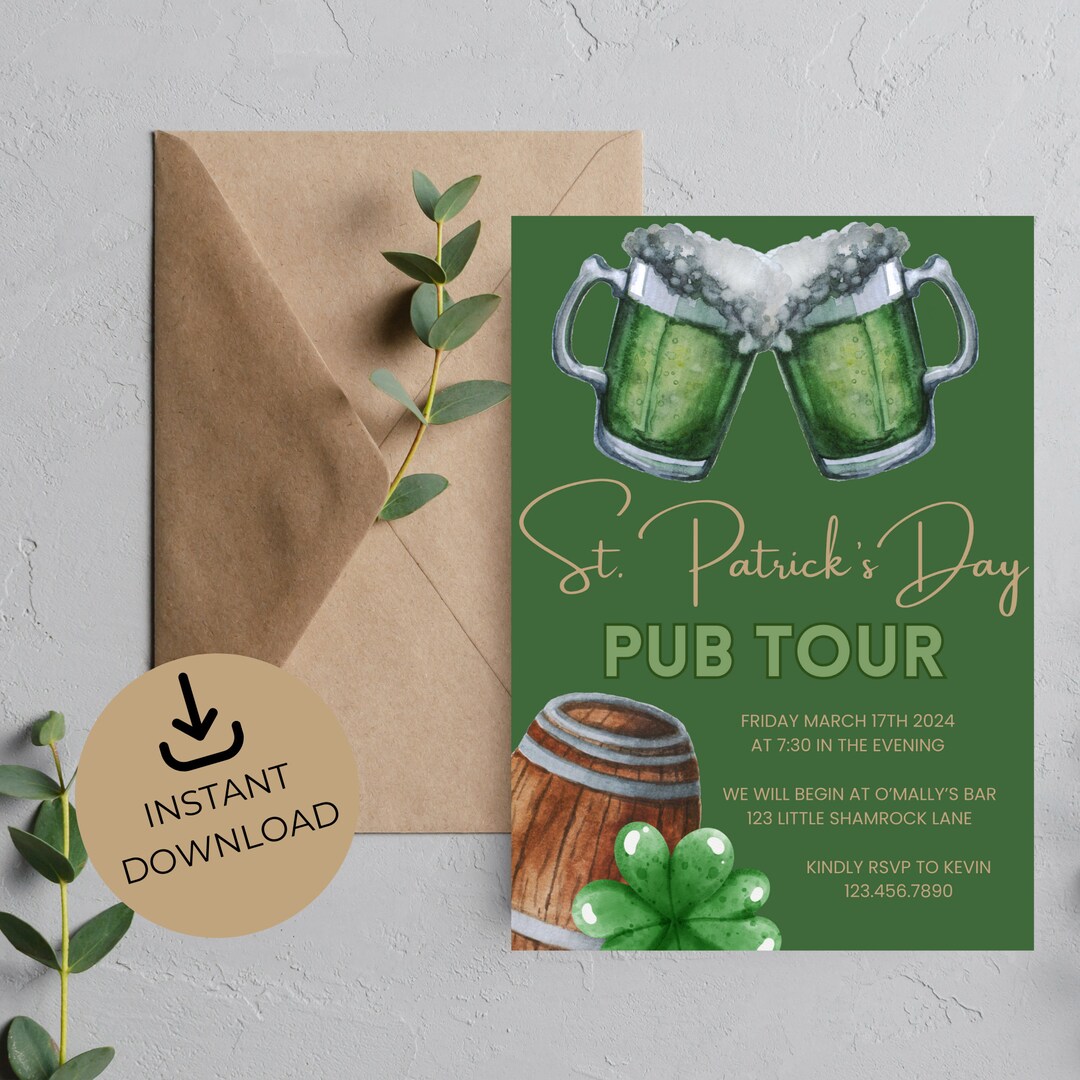 st paddys day editable invite