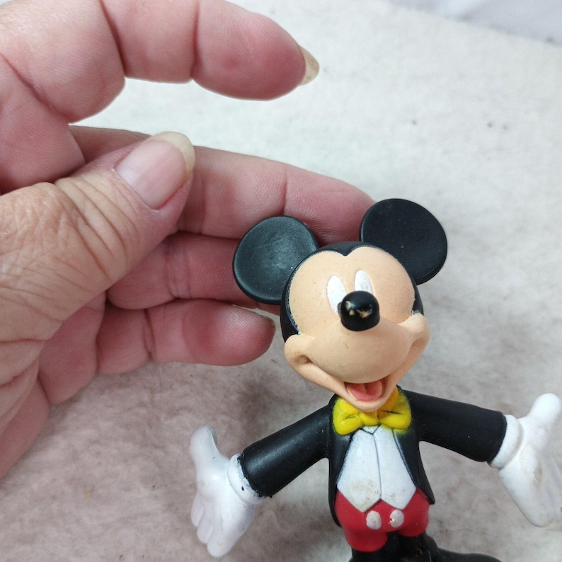 Vintage Platter Micky Maus PVC Figur Spielzeug 3"Applause 1980s Bild 6