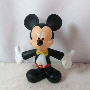 Vintage Platter Micky Maus PVC Figur Spielzeug 3"Applause 1980s Bild 1
