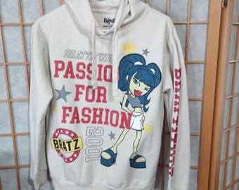 Y2K Bratz Leidenschaft für Mode Hoodie Sweatshirt 2001 Grafik Pullover Damen M