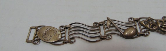 Vtg. Beau Sterling Silver Link Bracelet Musical T… - image 2