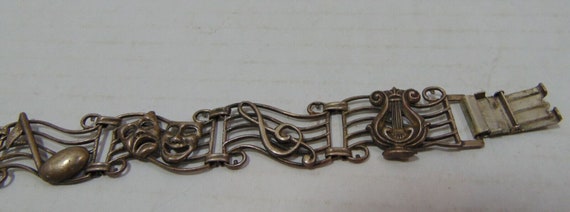 Vtg. Beau Sterling Silver Link Bracelet Musical T… - image 3