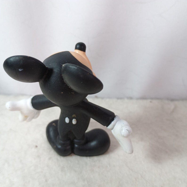 Vintage Platter Micky Maus PVC Figur Spielzeug 3"Applause 1980s Bild 3