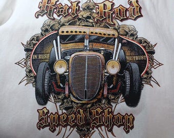 Vintage Biker Apparel Co White Denim Sleeveless Shirt 3XL Rat Rod Speed Shop
