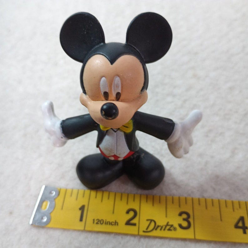 Vintage Platter Micky Maus PVC Figur Spielzeug 3"Applause 1980s Bild 9
