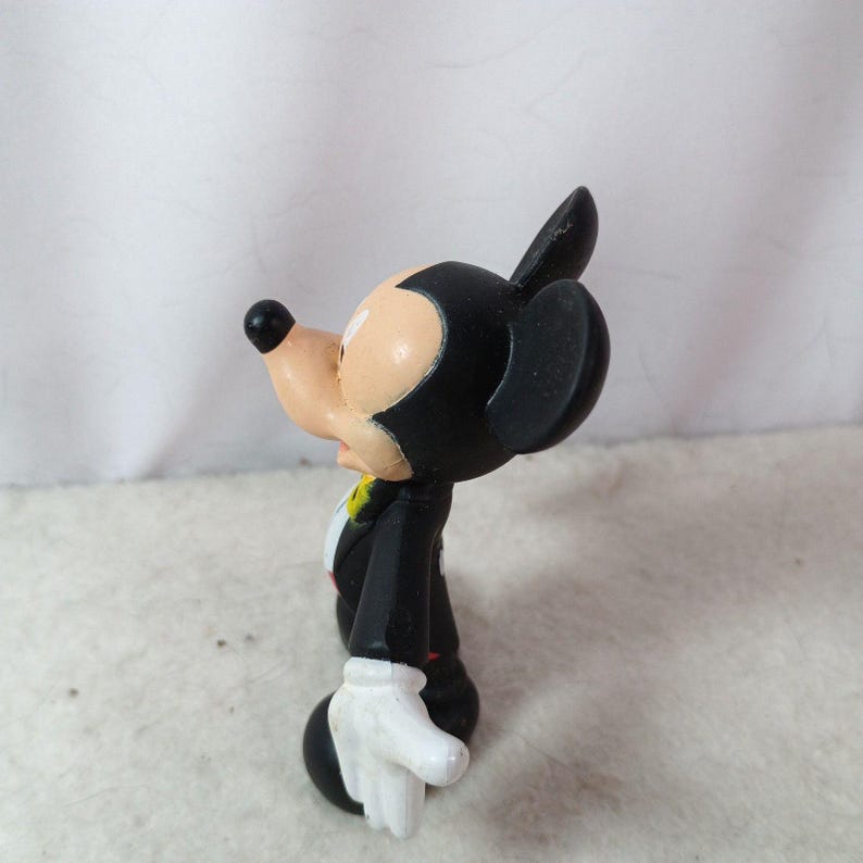 Vintage Platter Micky Maus PVC Figur Spielzeug 3"Applause 1980s Bild 4