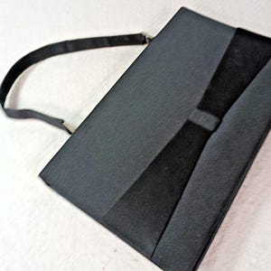 Vintage Italian -Elegant Black Satin Handbag Made in Italy MCM Formal Cocktail Purse