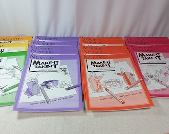 Vtg 90s Make-It Take-It Preschool Sunday School Bible Activity Books Lot of 17