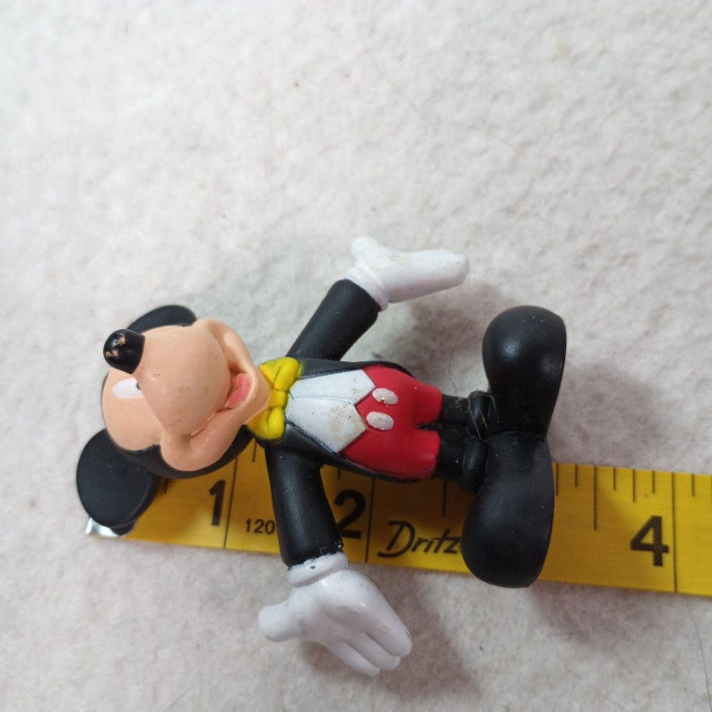 Vintage Platter Micky Maus PVC Figur Spielzeug 3"Applause 1980s Bild 8