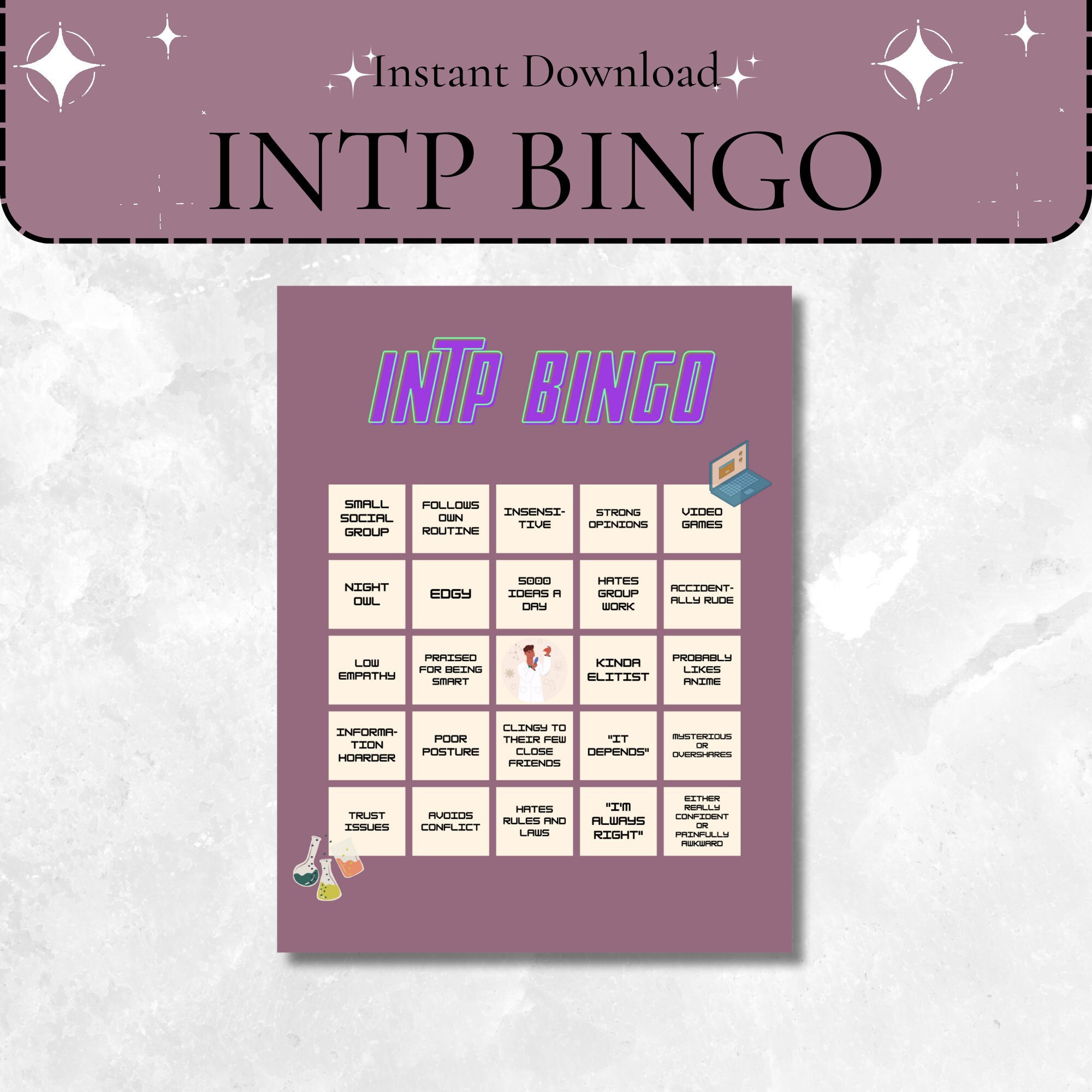 INTP MBTI Personality Type. Ti Ne Si Fe Sticker for Sale by Purestuff