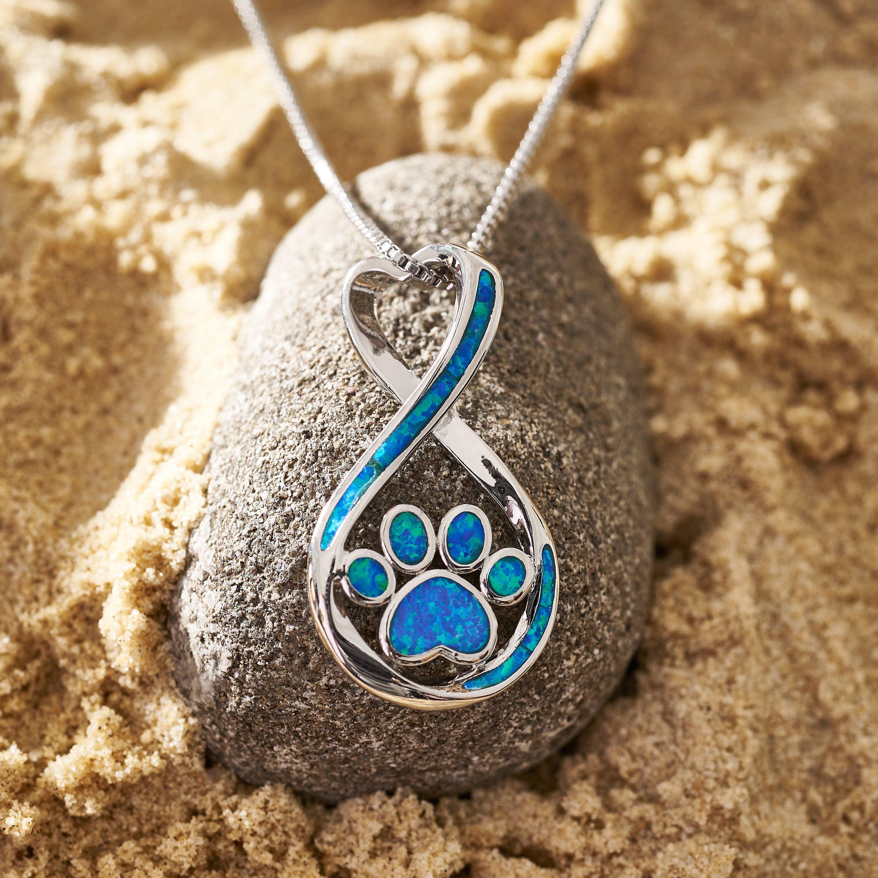 Opal paw print necklace deals