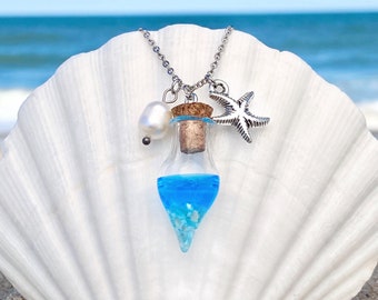 Drift Bottle Starfish Necklace